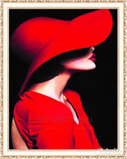 Алмазная мозаика 40x50 Элегантная девушка в красно