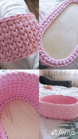 Корзинки для детской кроватки из трикотаж.пряжи