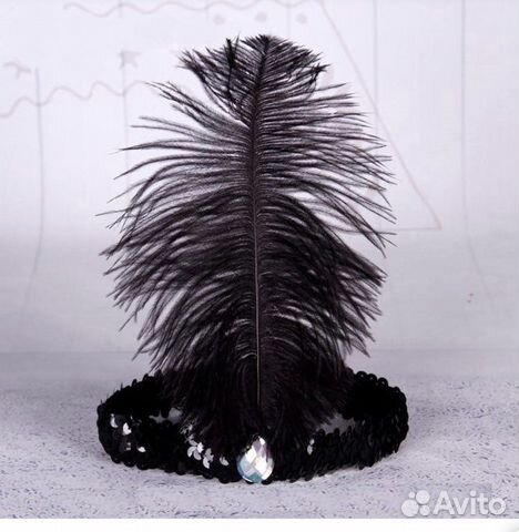 Повязка на голову с пером в стиле Чикаго Гэтсби