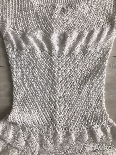 Вязаное летнее платье туника на пляж