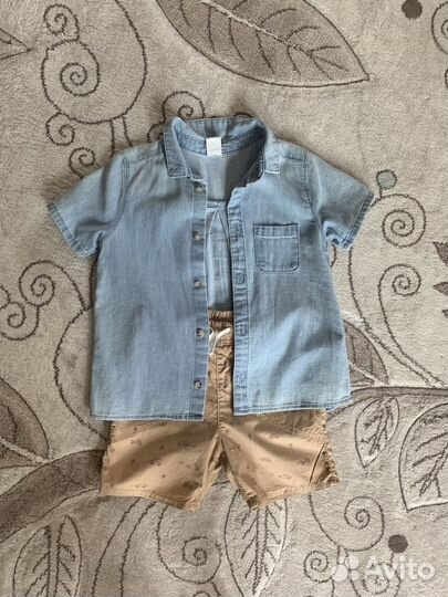 Джинсовая рубашка с шортами hm 104