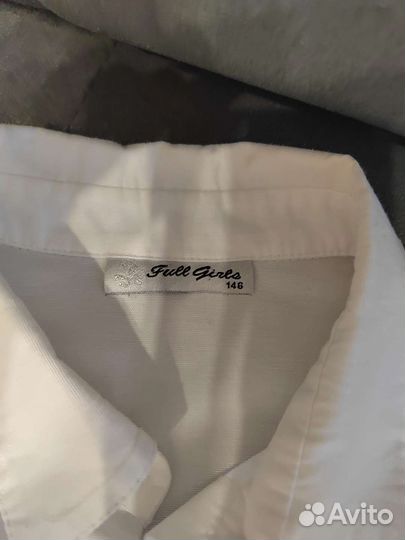 Рубашка белая для девочки, рост 146