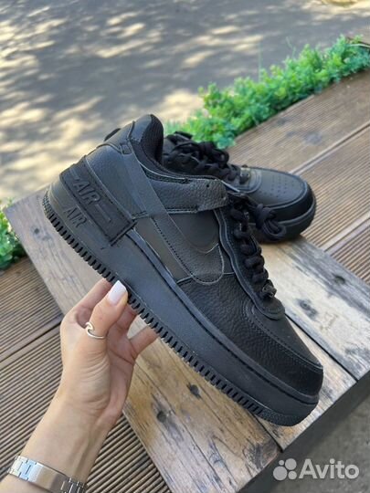 Nike Air Force 1 Shadow черные