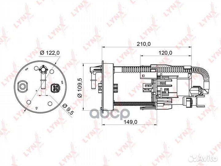 Фильтр топливный LF954M lynxauto