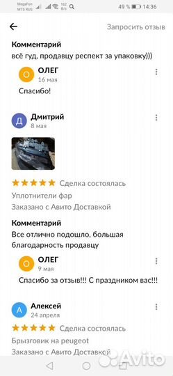 Уплотнители фар