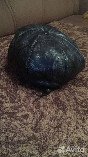 Берет женский кожаный