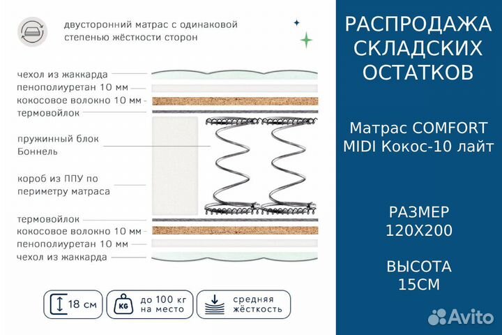 Матрас 120х200 новый