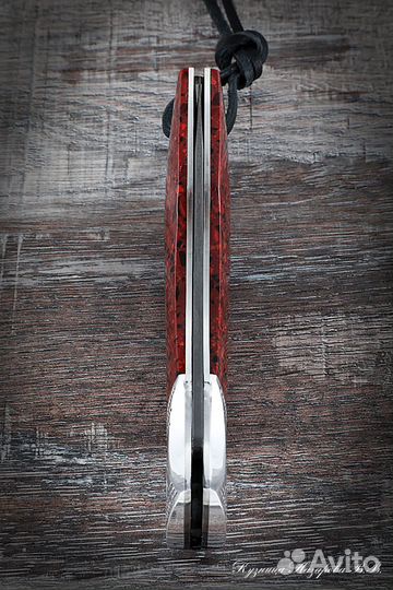 Нож складной Филин сталь х12мф накладки акрил крас