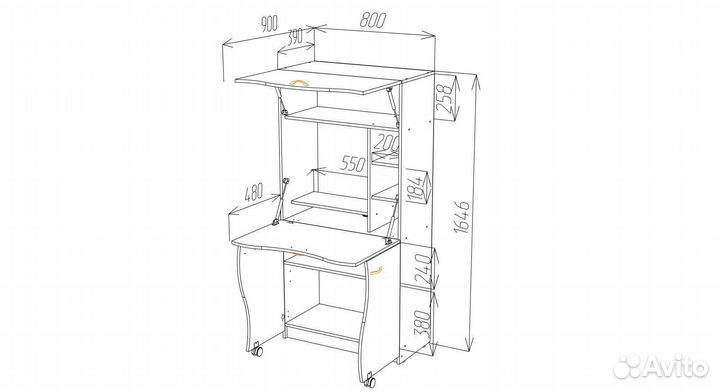 Стол компьютерный трансформер ск-49