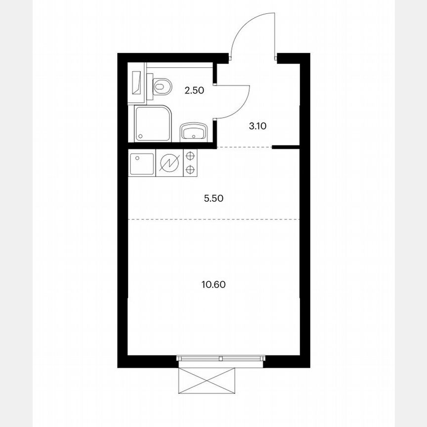 Квартира-студия, 21,7 м², 22/24 эт.