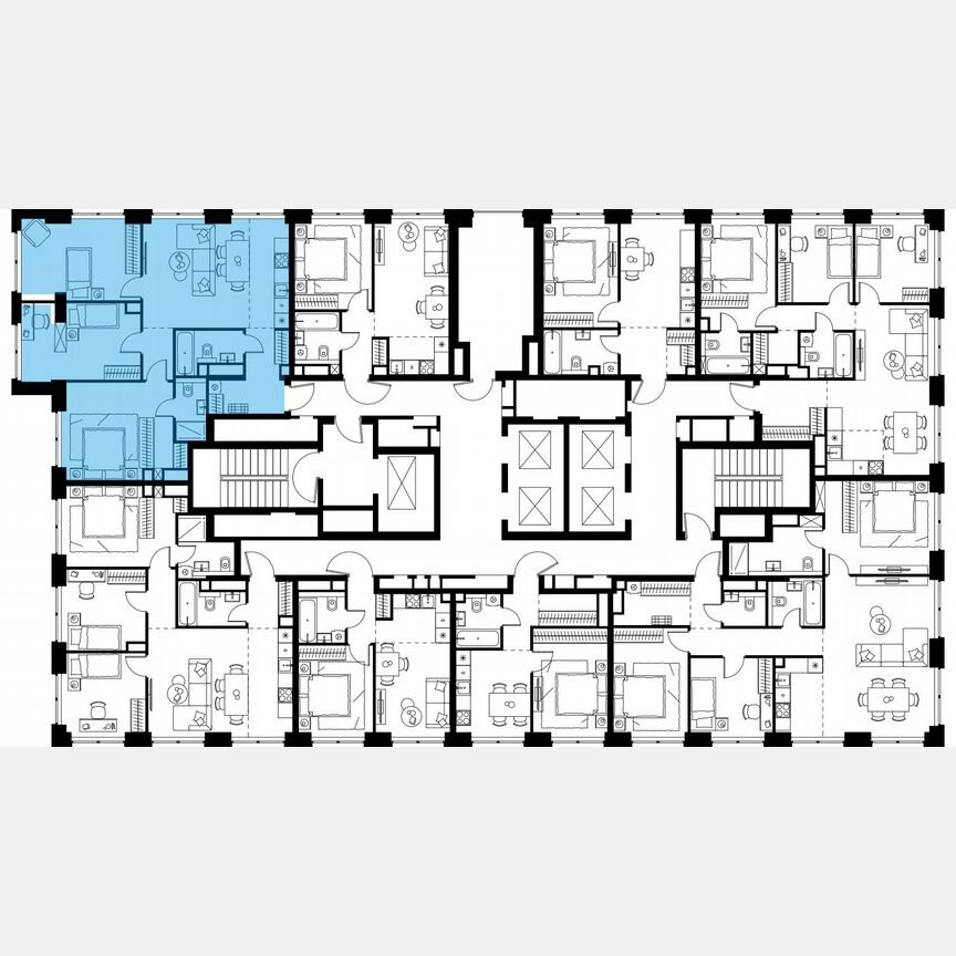 4-к. квартира, 88,8 м², 22/48 эт.