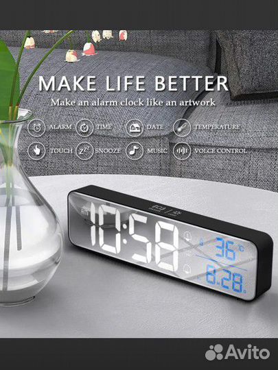 Цифровые светодиодные часы аккум. 2400 mAh (новые)