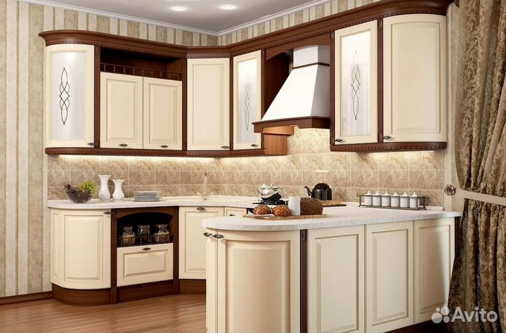 Кухня на заказ, маленькая, угловая, прямая