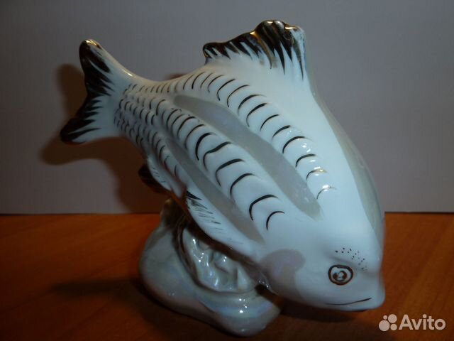 Статуэтка Рыба Карп Дулево 1958 год
