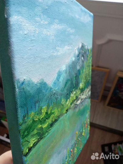 Картина маслом на холсте пейзаж горы