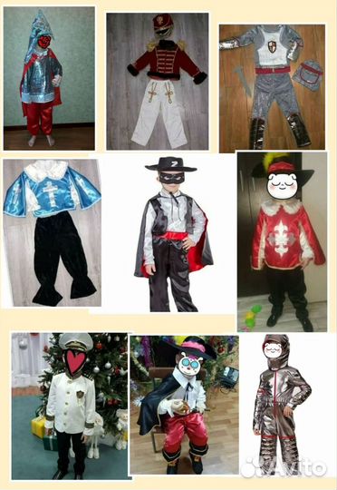 Супер герой, ёлочка, снеговик, мушкетёр, дед мороз