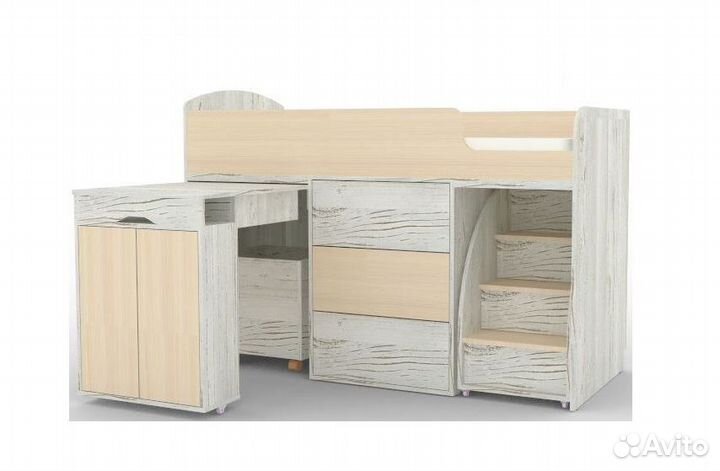 Детская кровать-чердак Малыш 160х70 Дуб молочный