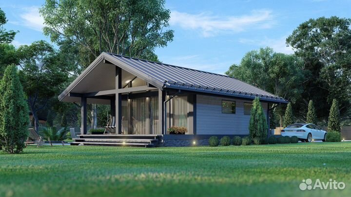 Дом каркасный Фахверк 54 м2