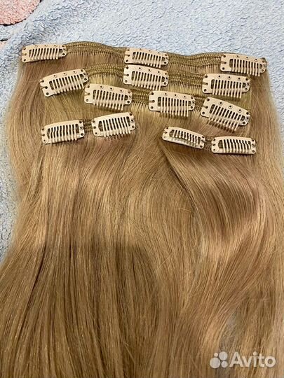 Натуральные волосы на заколках