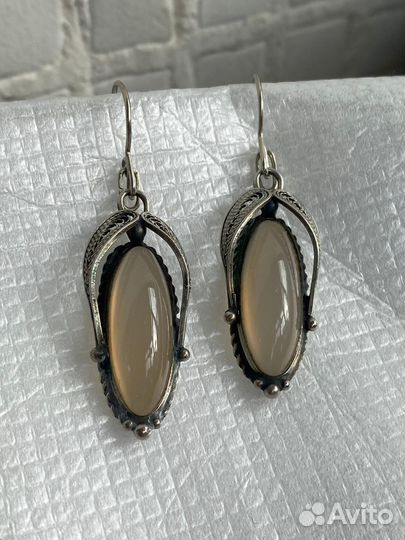 Серьги Винтаж СССР с Опалом