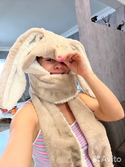 Шапка снуд шлем маскарадная заяц