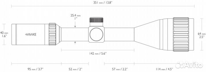 Оптический прицел Hawke Vantage IR 3-9x50 AO Mil