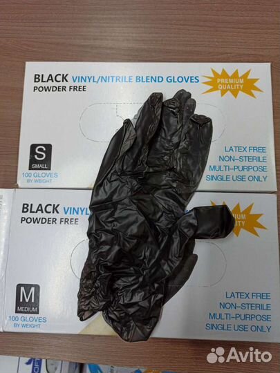 Перчатки винилонитриловые. XS и S плотные. Дос