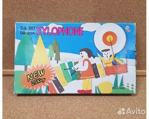 Металлофон DA BO DB-25K, 25 пластин, цветной, 2 палочки, пластик кейс, производство Корея