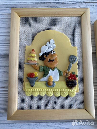Картина из глины Повар Кондитер 10*15
