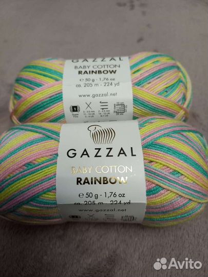 Пряжа Gazzal Baby kotton Rainbow