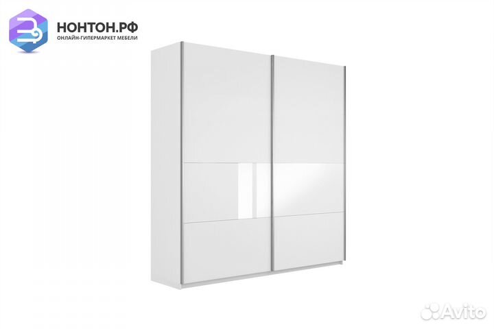 Шкаф-купе 2-х створчатый широкий Прайм белый снег