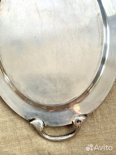 Поднос антикварный посеребренный