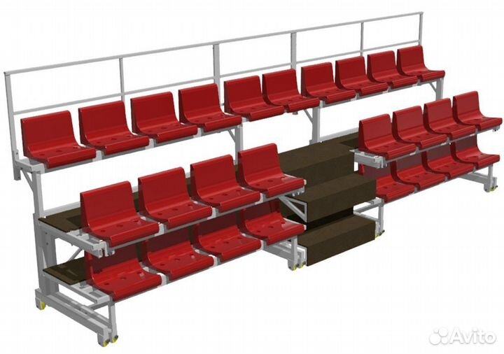 Трибуна трехрядная 26 мест телескопическая A15292