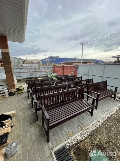 Скамейка деревянная садовая. Английский стиль