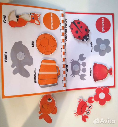 Развивающая книжка на липучках Цвета