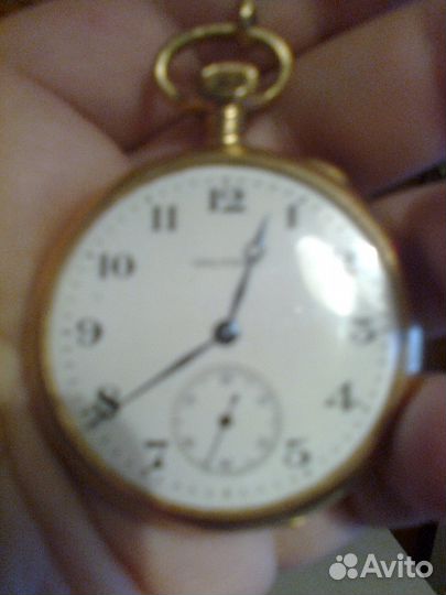 Часы карманные золото 750 п. цепочка waltham 1890