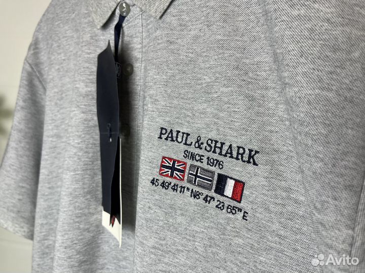 Поло Paul & Shark 52-62 Зеленый, синий, серый