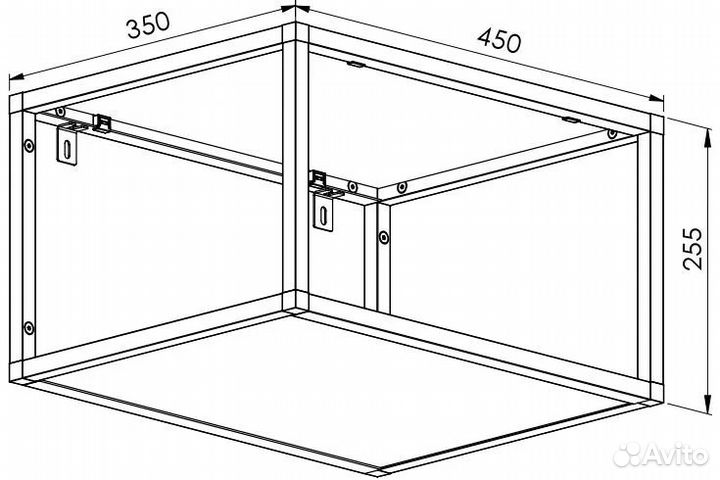 Полка навесная, чёрная, лофт