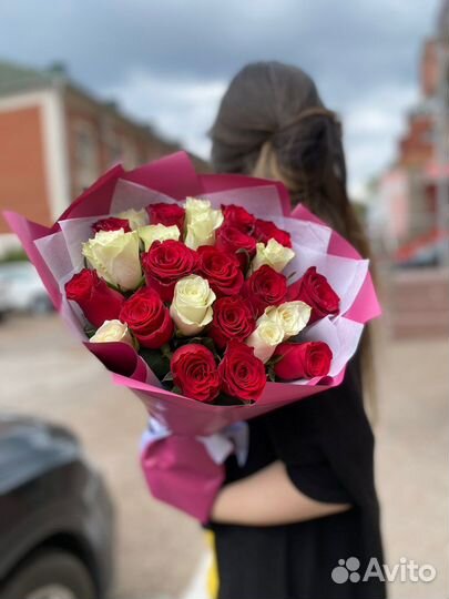 Роза букет красная роза белая роза