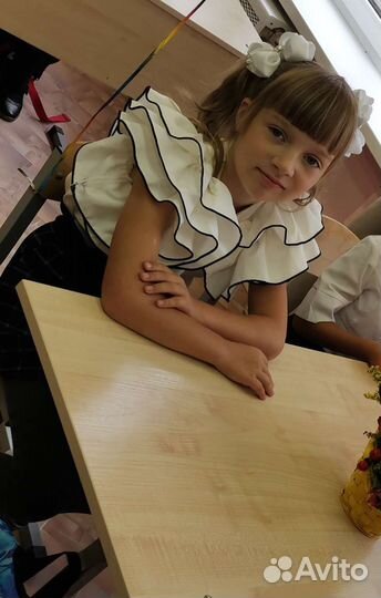 Блузка белая для девочек 134