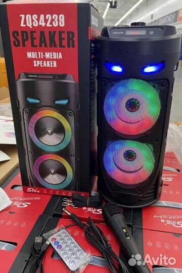 Колонка BT блютуз usb fm радио aux караоке