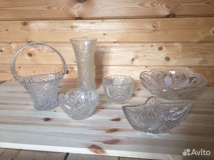 Хрусталь, посуда, ваза, салатники