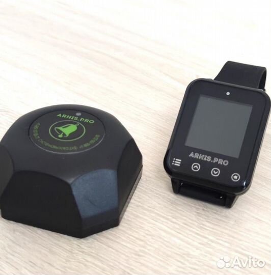 Кнопка вызова персонала, официанта Бургер и часы