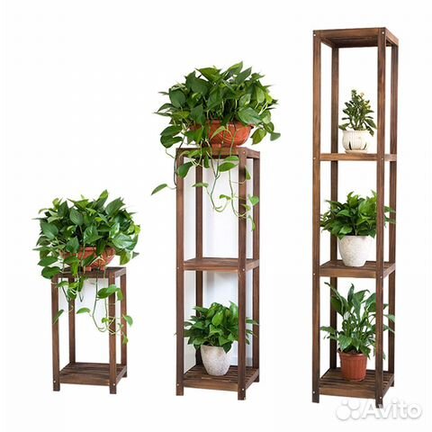 Подставка для цветов напольная деревянная