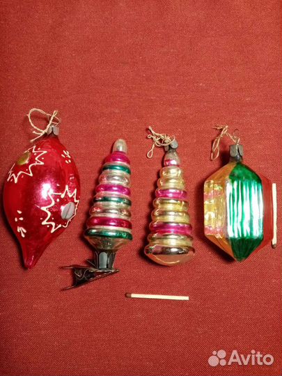 Ёлочные игрушки СССР, пирамидки на прищепке