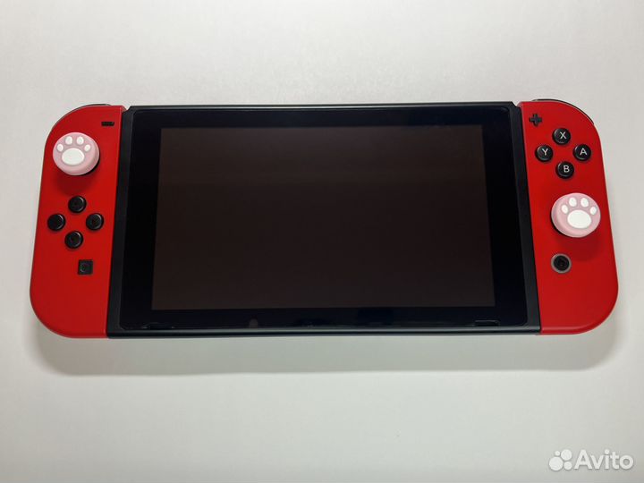 Накладки на стики для Switch - Лапки(Розово-Белые)