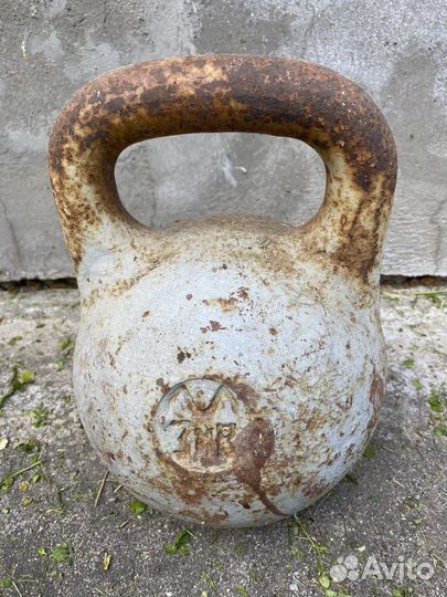 Гиря чугунная 16 кг (мзив, СССР)