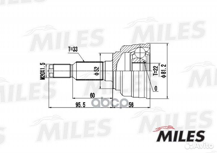 Шрус chevrolet lacetti 1.4-1.8 05- нар. ga20048