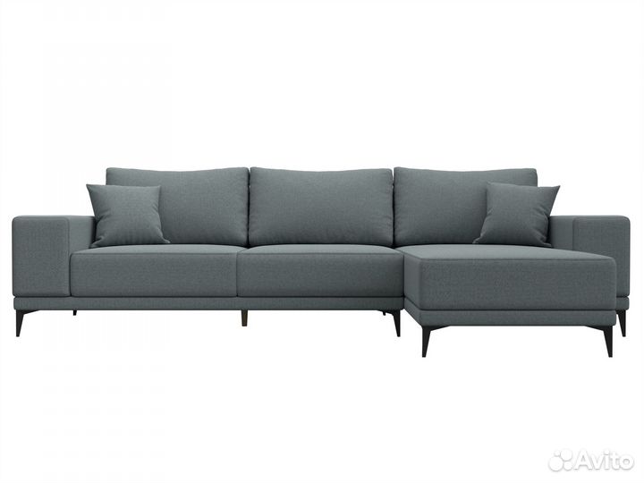 Диван угловой Льюес правый, рогожка, амур серый
