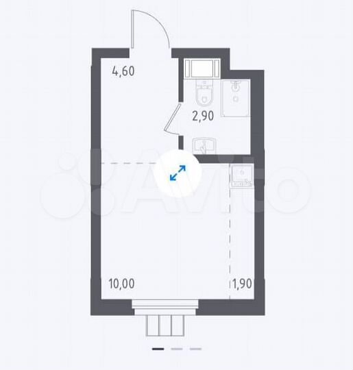 Апартаменты-студия, 19,4 м², 6/17 эт.